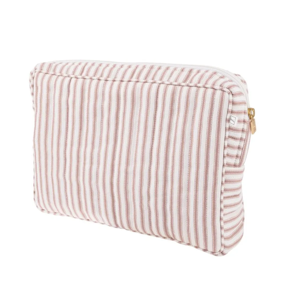 Bon Dep Oppbevaring|Pouch Big Ticking Stripe Dusty Pink