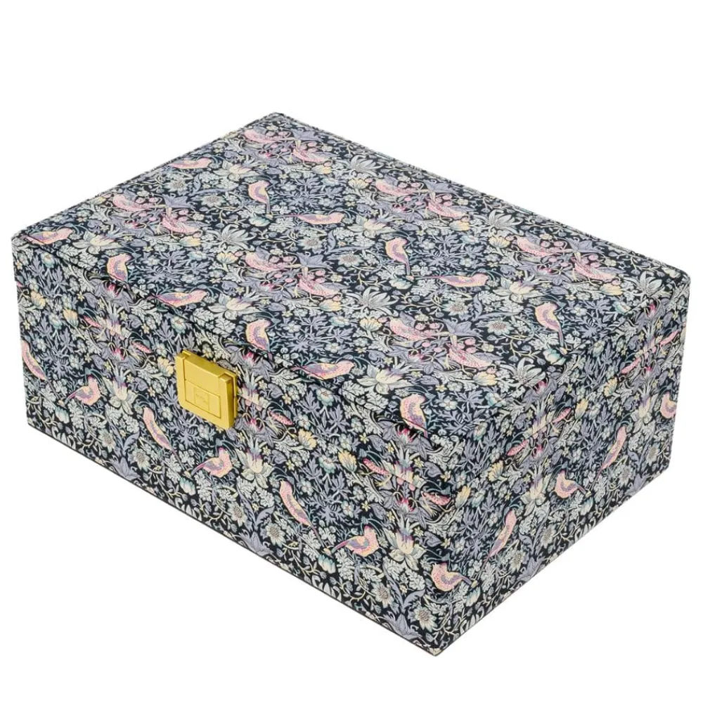 Bon Dep Oppbevaring|Smykkeskrin|Smykkeskrin Square Liberty Strawberry Thief Black
