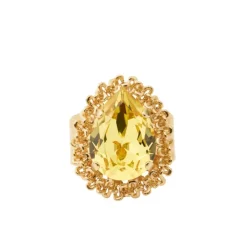 Caroline Svedbom Ringer|Classic Gemma Ring Cold Dark Jonquil