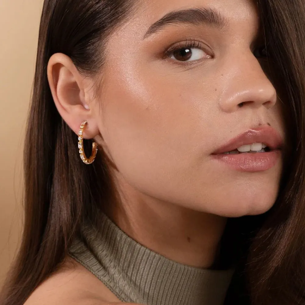 Caroline Svedbom Øredobber|Evelyne Loops Gold Crystal