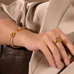 Caroline Svedbom Armbånd|Mini Drop Bracelet Gold Dark Jonquil