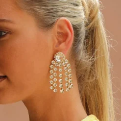 Caroline Svedbom Øredobber|Rafaela Earrings | Crystal Gold
