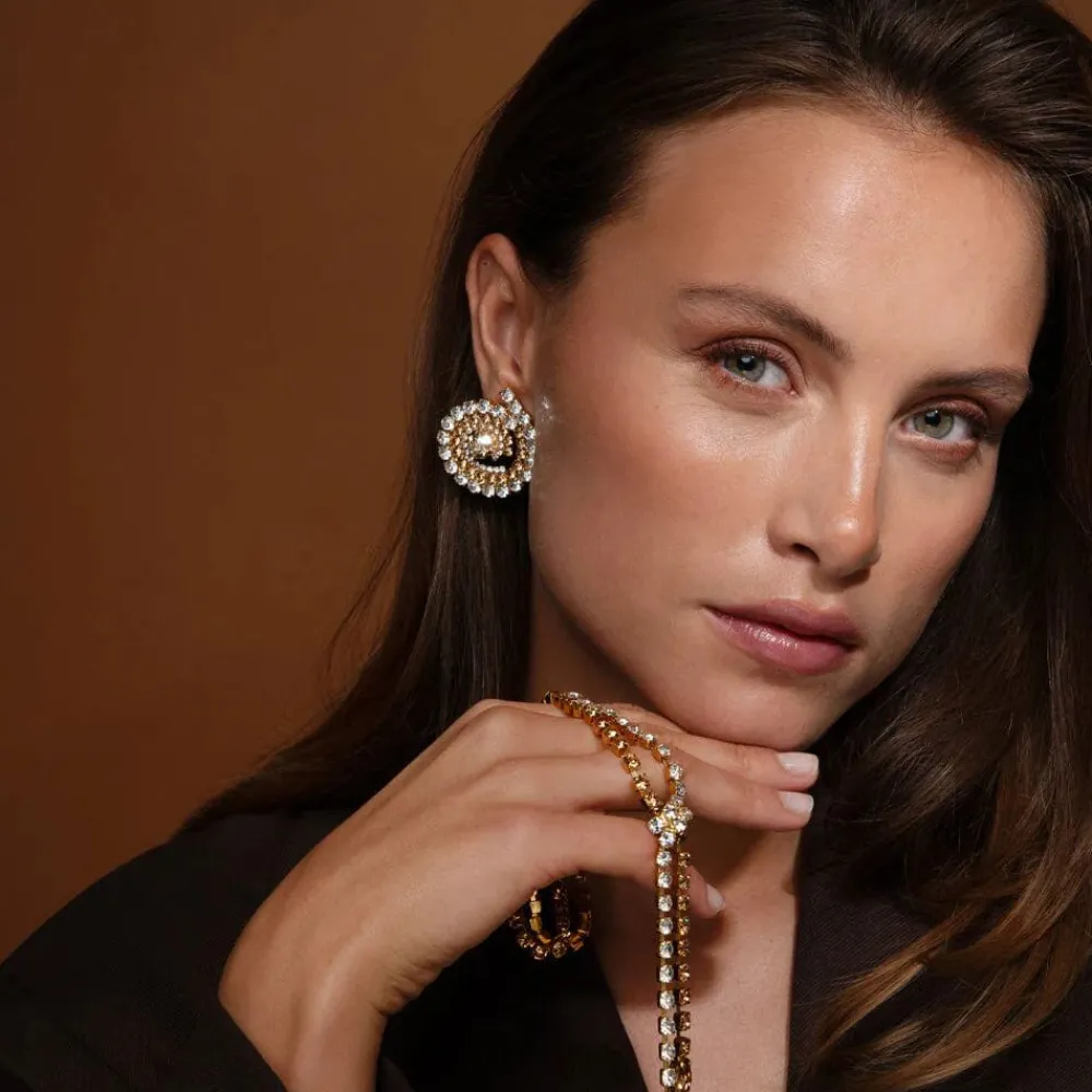 Caroline Svedbom Øredobber|Zia Earrings Gold Topaz Combo