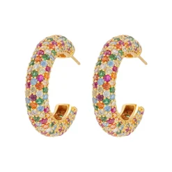 Emilia by Bon Dep Øredobber|Emilia Large Chunky Hoops Multi