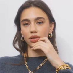 Emilia by Bon Dep Øredobber|Emilia Large Chunky Hoops Multi