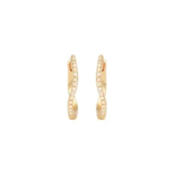 Emilia by Bon Dep Øredobber|Emilia Medium Wavy Hoops White