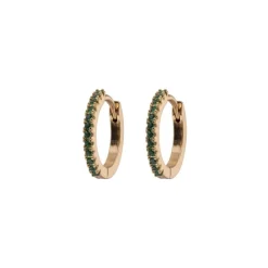 Emilia by Bon Dep Øredobber|Emilia Small Hoops Green