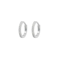 Emilia by Bon Dep Øredobber|Emilia Small Hoops Silver White
