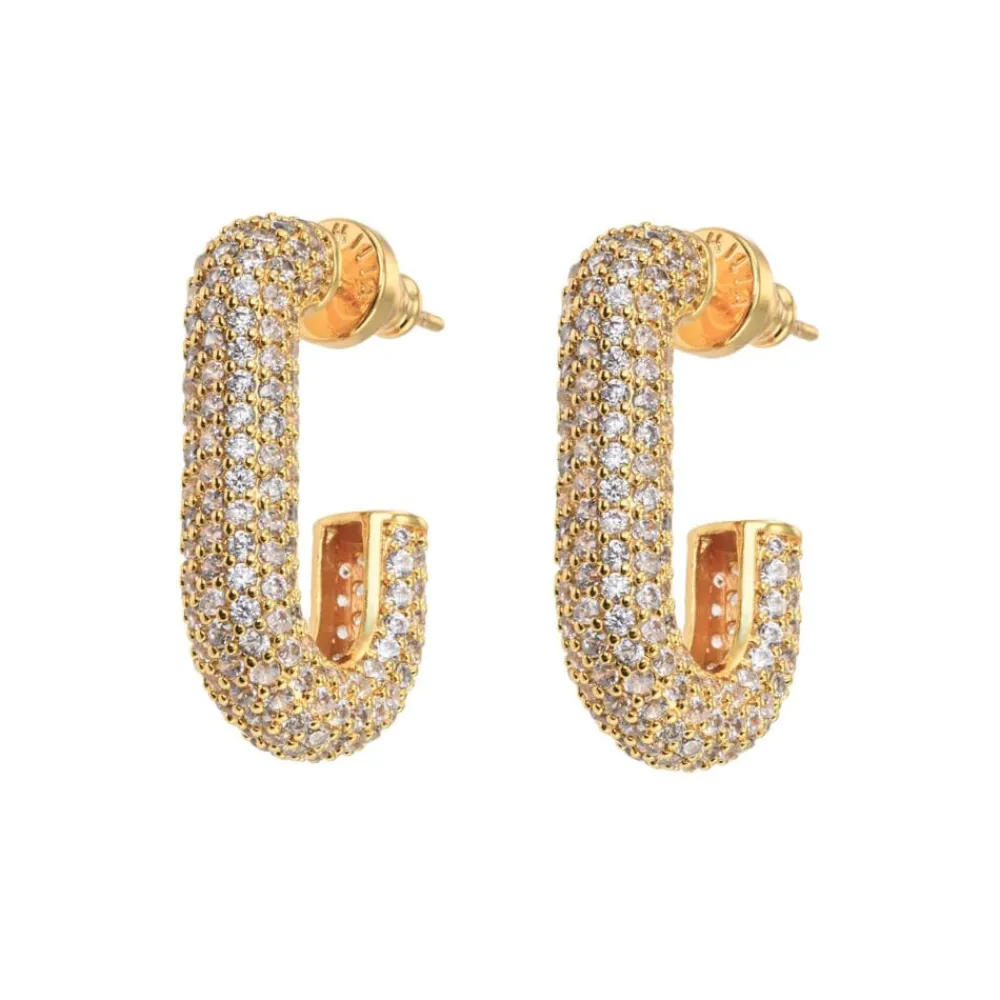 Emilia by Bon Dep Øredobber|Emilia Square Chunky Hoops White