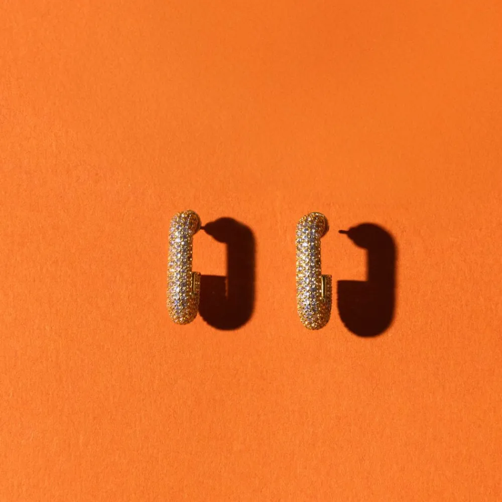 Emilia by Bon Dep Øredobber|Emilia Square Chunky Hoops White