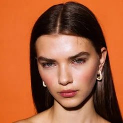 Emilia by Bon Dep Øredobber|Emilia Square Chunky Hoops White