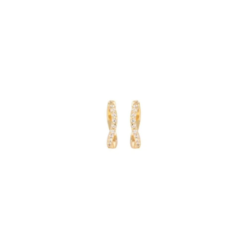 Emilia by Bon Dep Øredobber|Emilia X-Small Wavy Hoops White