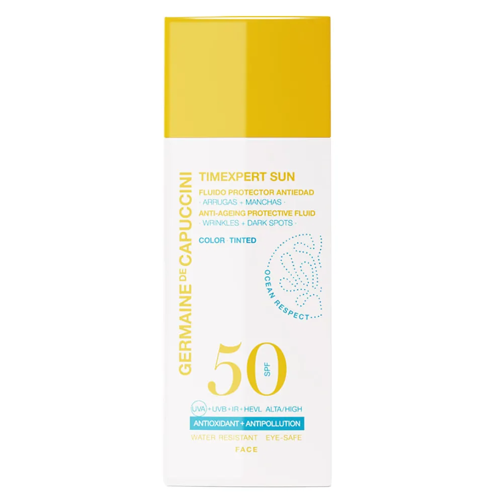 Germaine de Capuccini Med Solfaktor|Sol Og Selvbruning|Sun Anti-Ageing Protective Fluid Tinted SPF 50