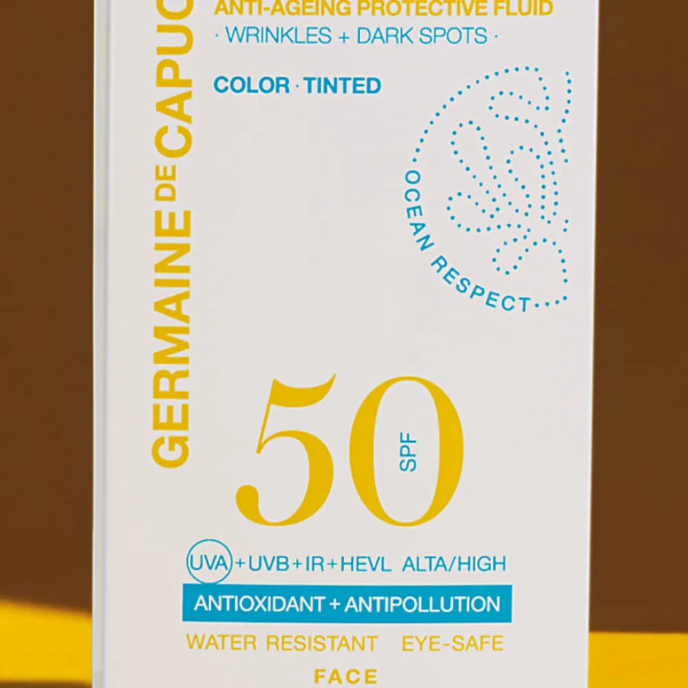 Germaine de Capuccini Med Solfaktor|Sol Og Selvbruning|Sun Anti-Ageing Protective Fluid Tinted SPF 50